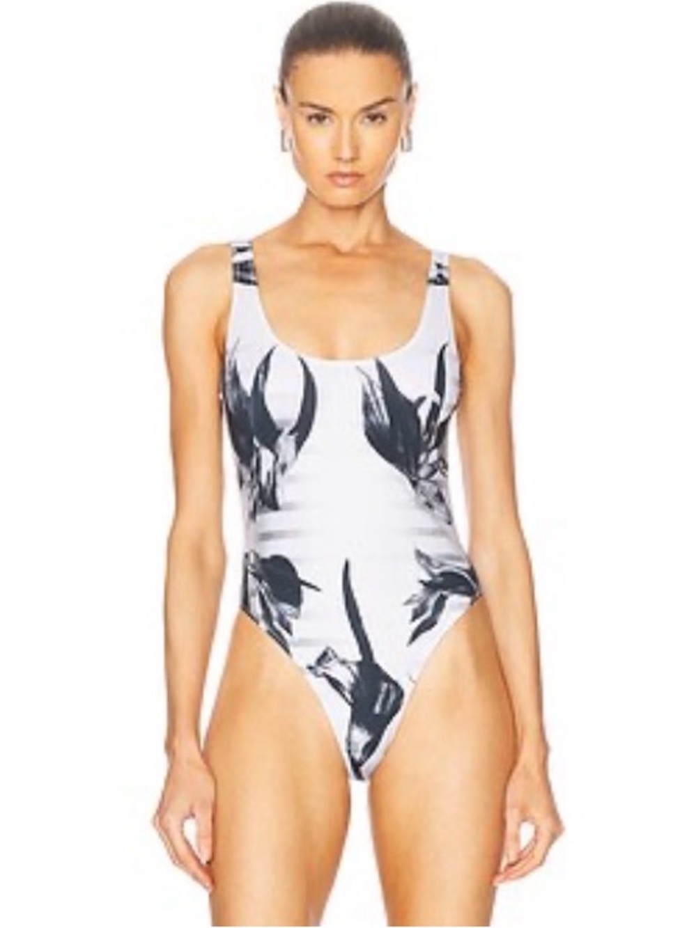 NWT [Jean Paul Gaultier] The Flower Body Morphing Marinière 1-Piece Swimsuit XS